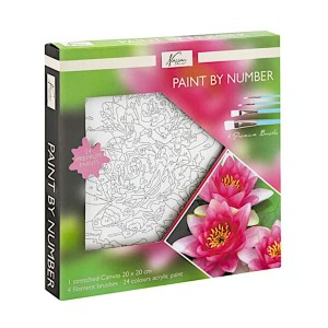Nassau 2008/GE Malování podle čísel Leknín včetně 24 akrylových barev a 4 štětců (Věk: 8+)