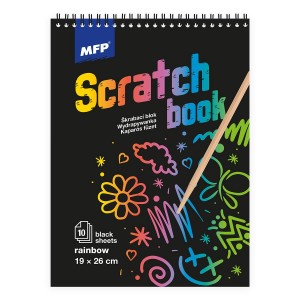 Škrabací obrázek blok 26x19cm 10l černý/duha