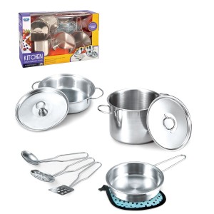 Nádobí nerezové, hrnec, 9 kusů, 30,9 x 10,7 x 21,6 cm