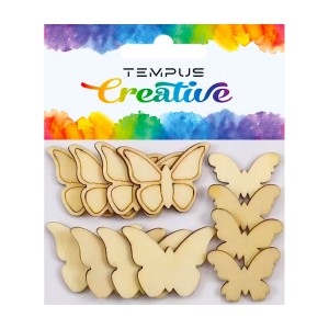 Výřezy dřevěné motýli 12ks