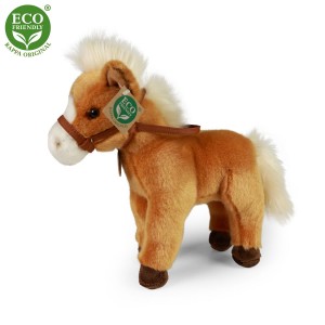 Plyšový kůň hnědý stojící 30 cm ECO-FRIENDLY (věk: 0+)