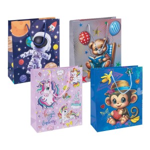 Donau 15086181-99 dětská dárková taška mix motivů (25 × 30 × 10 cm)