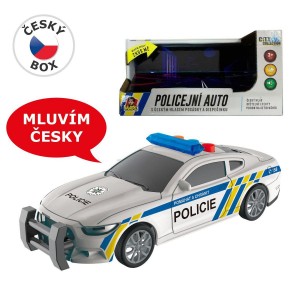Policejní auto na setrvačník 17 cm se světlem a zvukem/BO
