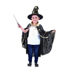 Dětský kostým 189768 plášť kouzelníka černý s kloboukem